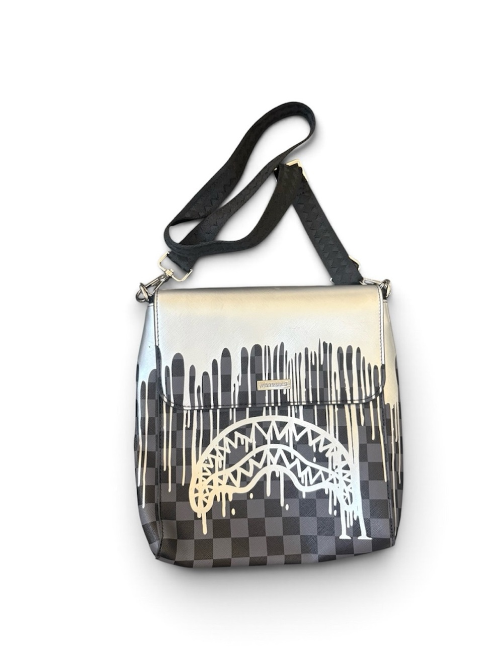 Sprayground -Limited Edition Silver & Black Graphic Crossbody Bag